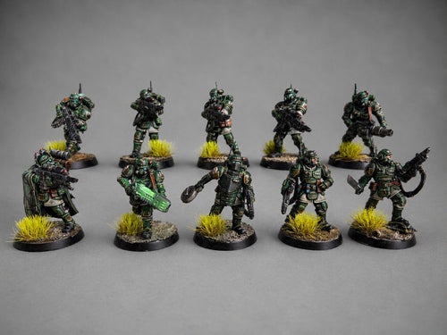 Astra Militarum Kasrkin Squad — Hand-Painted (10 Miniatures)