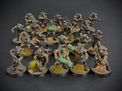 Cadian Shock Troops — Full Platoon, Hand-Painted (20 Miniatures)
